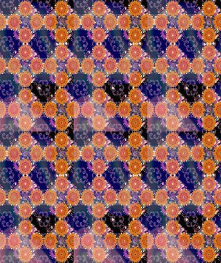 Güzel kumaş deseni. Raster suluboya deseni, narin çiçekler, turuncu ve mavi çiçekler, tebrik kartı şablonu..