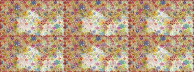 Çiçek buketleriyle klasik tarzda kusursuz desenler. Raster illüstrasyonu. Tarafsız ve bej renklerde.