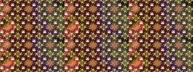 Yumuşak, yaz çiçekleri kahverengi ve mor renklerde. Çiçekli karalama şeklinde Raster çiçek deseni. Raster illüstrasyonu.