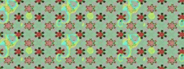 Tarafsız ve gri renklerde şirin tekstil tarzında. Renkli çizim kalıbı. Çiçek arkaplan. Çiçek duvar kâğıdı. Raster illüstrasyonu.