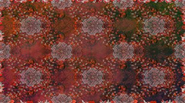 Raster desen. Fantezi kumaş deseni. Çiçekler, suluboya ile sorunsuz çiçek desenli.