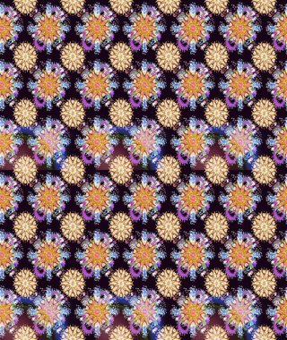 Millefleur 'lar. Küçük siyah ve bej desenli, çiçekli, oldukça eski bir besin torbası. Tekstil, kumaş, kapaklar, duvar kağıtları, baskı, naylon, yapıştırma, örgü, dekupaj için çiçeksiz arkaplan