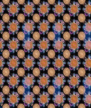 Raster dikişsiz çiçek deseni. Vadinin çiçekleri siyah ve kahverengi renklerde.