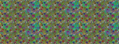 Yeşil renkli çiçekler. El çizimi çiçekli, soyut, pürüzsüz desen. Raster illüstrasyonu.