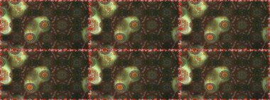 Raster illüstrasyonunda kusursuz çiçek deseni. Kahverengi ve gri renkte çiçekler.