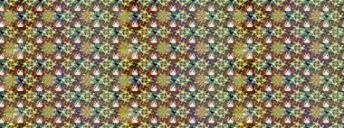 Küçük renkli çiçekler. Robot resim. Motley illüstrasyonu. Moda baskıları için zarif bir şablon. Çiçekli bahar çiçekleri. Küçük çiçekte şirin desenler.