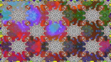 Çiçekli karalama şeklinde Raster çiçek deseni. Gri ve kahverengi renkli çiçekler. Nazik, narin çiçek arkaplanı.