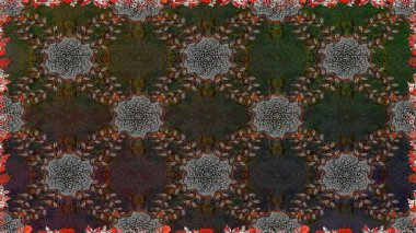 Çiçekli karalama şeklinde Raster çiçek deseni. Nazikçe, güzel çiçek arkaplanı. Gri ve kahverengi renkte çiçekler.