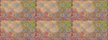 Raster Floral Illustration, Asyalı tekstil. Bej renkli etnik çiçeklerle kusursuz bir desen..