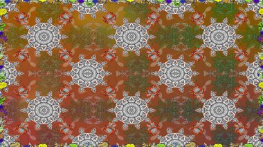 Küçük çiçekte hoş bir çiçek deseni var. Çiçeksel elementlerle süslenmiş zarif raster dokusu. Kahverengi ve gri renklerde parlak çiçeklerle soyut ve pürüzsüz desen.