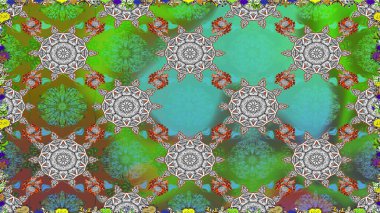 Raster suluboya çiçek deseni, narin çiçekler, yeşil ve gri çiçekler, tebrik kartı şablonu. Raster Güzel kumaş deseni.