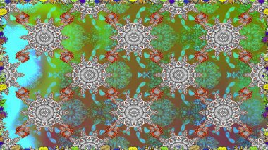 Yeşil ve gri renkli çiçekli kusursuz çiçek deseni. Suluboya tarzında yeşil ve gri renkte çiçekler.