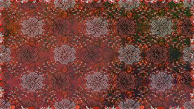 Moda baskıları için zarif bir şablon. Motley illüstrasyonu. Küçük renkli çiçekler. Kahverengi ve gri çiçekli bahar çiçekleri. Küçük çiçekte şirin desenler.