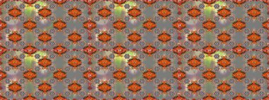 Raster illüstrasyonu. Yaprak ve çiçeklerin suluboya resimleri, gri renklerde pürüzsüz desenler. Gri renkte bahar çiçekleri..