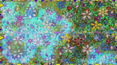 Çiçekler, suluboya ile sorunsuz çiçek desenli. Raster desen. Fantezi kumaş deseni.