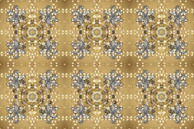 Bej, nötr ve kahverengi renklerde pürüzsüz desen. Raster altın pürüzsüz desen. Kusursuz altın desenli bukleler. Doğu tarzında altın elementler arabesk.
