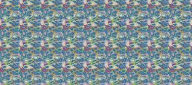 Renkli Bahar Temalı Kusursuz Arkaplan. Düz Çiçek Elementleri Tasarımı.