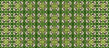 Yeşil, nötr ve bej renklerde altın elementlerle kusursuz desen. Geleneksel oryantasyon süsü. Raster illüstrasyonu. Klasik klasik klasik arka plan. Kusursuz klasik raster altın desenli.