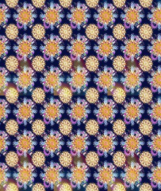 Mavi ve bej renkli çiçekler. Raster illüstrasyonu. Küçük çiçekte sevimli çiçek deseni var..