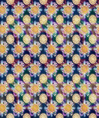 Kabile sanatı boho baskısı, klasik çiçek arkaplanı. Soyut etnik raster kusursuz desen. Arkaplan dokusu, duvar kağıdı, mavi ve nötr renklerde çiçek teması.