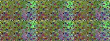 Asya tekstil tarzında. Düz Çiçek Elementleri Tasarımı. Renkli Bahar Temalı Kusursuz Arkaplan. Yeşil ve kahverengi renkli çiçekler. Raster illüstrasyonu. Kusursuz çiçek deseni.