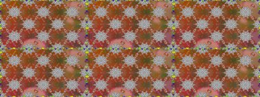 Karalama çiçekleri kusursuz desen. Raster deseni. Kahverengi el çizimi. Sanat esinlenerek çiçeklere ilham veriyor ve geride.