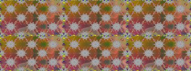 Kahverengi renklerde. Raster illüstrasyonu. Kahverengi renkte kahverengi papatya deseni.