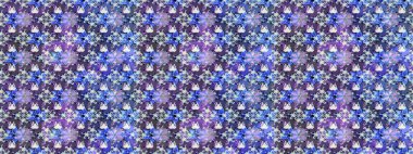 Raster illüstrasyonundaki çiçek desenli çizim. Mavi ve mor renklerde. Raster illüstrasyonu. Güzel kumaş deseni.