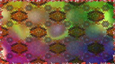 Küçük çiçekteki sevimli çiçek deseni. Kahverengi ve yeşil renkte çiçekler.