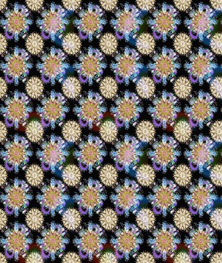 Siyah ve nötr renklerde. Soyut çiçek desensiz arkaplan. Raster deseni. Raster illüstrasyonu. Küçük çiçekte sevimli çiçek deseni var..