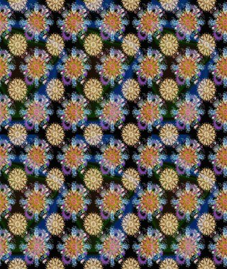 Mavi ve bej renkli çiçeklerle kusursuz çiçek deseni. Suluboya tarzında mavi ve bej renkte çiçekler.