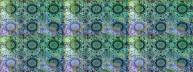 Kusursuz oryantal klasik altın desen. Mavi renklerde altın tekrarlayan elementler içeren soyut Raster arkaplanı.