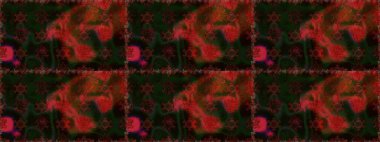 Raster illüstrasyonu. Kahverengi ve gri renkli çiçekler. El çizimi çiçekleri olan soyut, pürüzsüz desen.