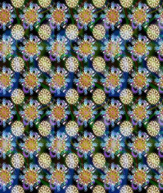 Mavi ve nötr renkler üzerine çiçekler. Renkli Bahar Temalı, pürüzsüz bir arka plan. Çiçekli, suluboya desenli kusursuz çiçek deseni. Düz Çiçek Elementleri Tasarım Raster illüstrasyonu.