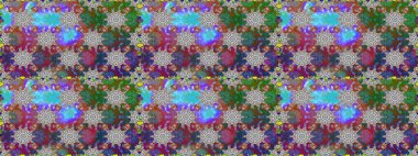 Fantezi kumaş deseni. Raster çizimde sorunsuz çiçek desenli. Düz çiçek öğeleri tasarım. Bahar Tema Dikişsiz desen arka plan rengi.