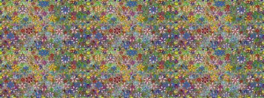 Raster. Yeşil renkli güzel çiçeklerle kusursuz desen, suluboya çiçek deseni, duvar kağıdı, kart ya da kumaş için fayanslı..