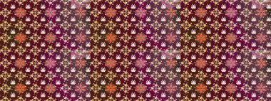 Güzel kumaş deseni. El çizimi. Raster illüstrasyonu. Çiçekler, dallar, otlar ve çiçekler.