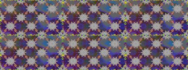 Küçük çiçekteki sevimli çiçek deseni. Raster deseni. Gri ve mor renkte yaz çiçekleri. Raster illüstrasyonu.