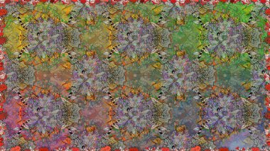 Parlak elementlerin. El çizimi Raster çizimi. Duvar kağıdı, web sayfası arka planı, ambalaj kağıdı, davetiye, broşür, afiş veya web sitesi için kusursuz çiçek deseni kullanılabilir.