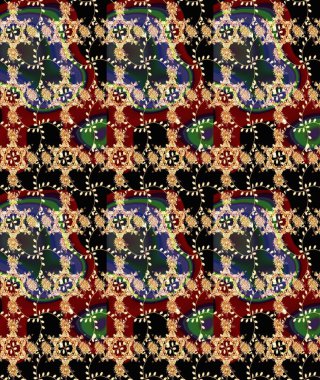 Yapraklı kusursuz desen. Davetiye ve kartpostal tasarımı için dekoratif çiçek unsurları. Poster ya da kapak için arka plan. Şirin, zarif çiçekler Raster illüstrasyonu. Tekstil için figür.