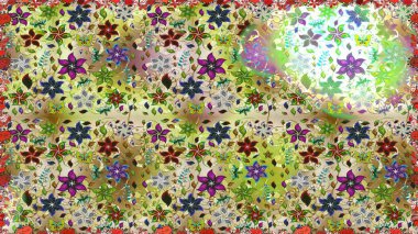 Tarafsız ve bej renkli çiçekler. Raster illüstrasyonunda kusursuz çiçek deseni.