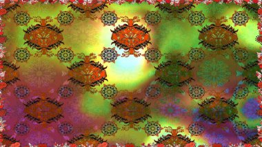 Egzotik çiçekler, kahverengi ve yeşil renkler üzerine botanik, parlak klasik doğa. Raster illüstrasyonu. Klasik tropikal doğal elementlerin suluboya seti.