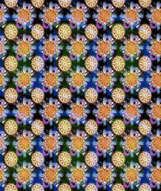 Renkli, pürüzsüz desen. Mavi ve siyah renkli şirin tekstil tarzında. Çiçek arkaplan. Çiçek duvar kâğıdı. Raster illüstrasyonu.
