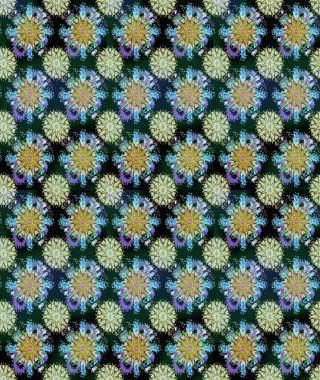 Raster illüstrasyonu. Bahar çiçekli, dikişsiz, sevimli çiçek deseni. Güzel kumaş deseni.