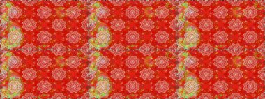 Düz Çiçek Elementleri Tasarımı. Renkli Bahar Temalı Kusursuz Arkaplan. Raster..