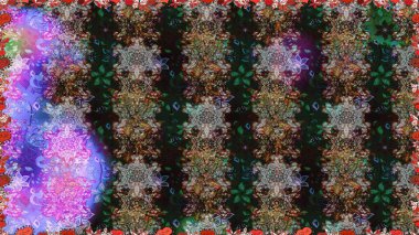 Gri ve kahverengi renkli çiçekler. Raster illüstrasyonunda kusursuz çiçek deseni.