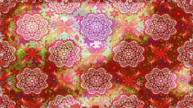 Renkli Yaz Temalı Kusursuz Arkaplan. Güzel kumaş deseni. Raster çiçekli arka plan. Güzel, pürüzsüz bir desen. Yazdır. Düz Çiçek Elementleri Tasarımı.