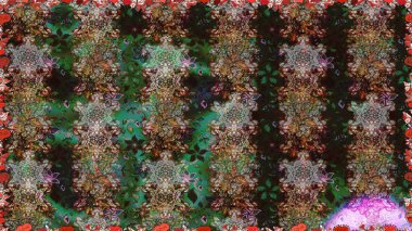 Çiçekli karalama şeklinde Raster çiçek deseni. Gri ve kahverengi renkli çiçekler. Yumuşak, bahar çiçekli arka plan.