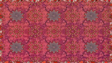 Raster Güzel kumaş deseni. Raster suluboya deseni, narin çiçekler, pembe ve kırmızı çiçekler, tebrik kartı şablonu..