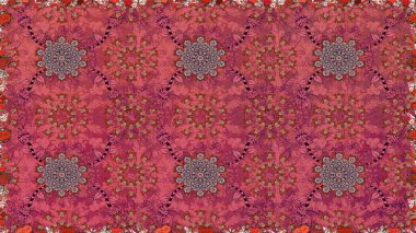 Raster Güzel kumaş deseni. Raster suluboya deseni, narin çiçekler, pembe ve kırmızı çiçekler, tebrik kartı şablonu..